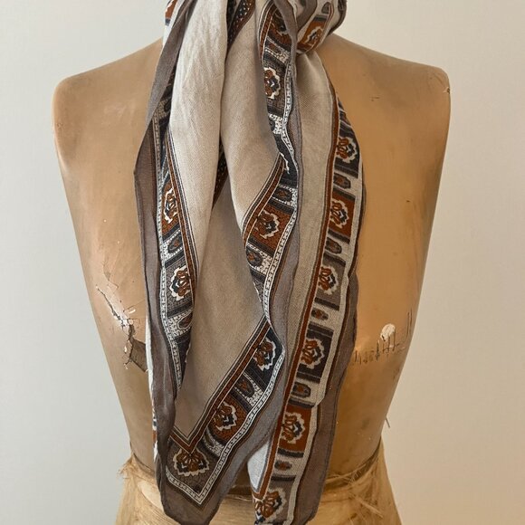 Vintage Rayon Scarf Made in Italy for Strawbridge & Clothier  C. 1970s - Picture 12 of 14